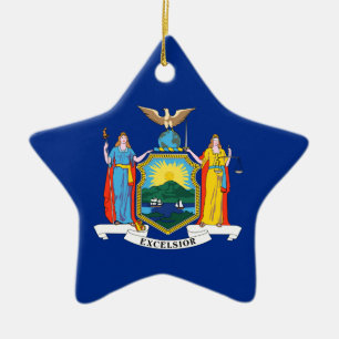 New Yorker Flagge, der Empire State, amerikanische Keramik Ornament