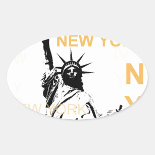 New Yorker Freiheitsstatue Ovaler Aufkleber