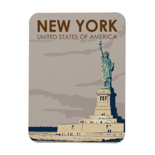 New Yorker Freiheitsstatue Retro Magnet