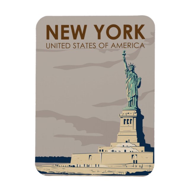 New Yorker Freiheitsstatue Retro Magnet (Vertikal)