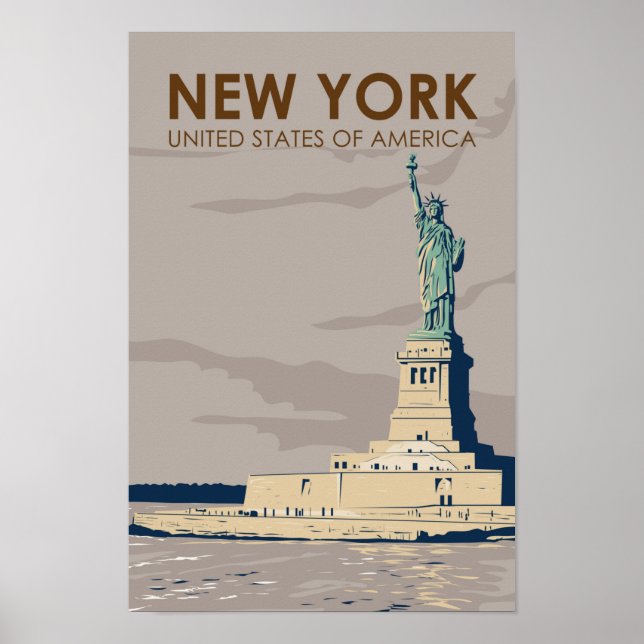 New Yorker Freiheitsstatue Retro Poster (Vorne)