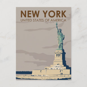 New Yorker Freiheitsstatue Retro Postkarte