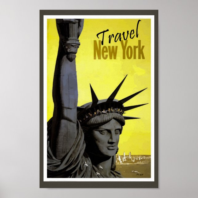 New Yorker Freiheitsstatue Retro Vintag Poster (Vorne)
