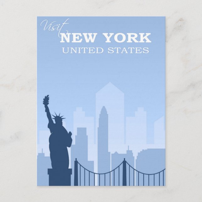 New Yorker Freiheitsstatue Vintag Postkarte (Vorderseite)