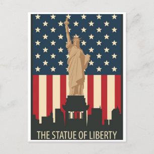 New Yorker Freiheitsstatue Vintage Postkarte