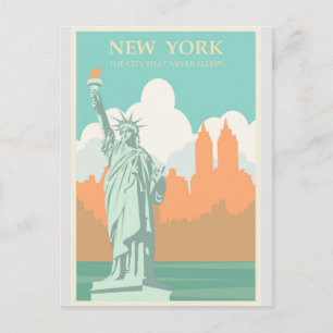 New Yorker Freiheitsstatue Vintage-Reiseposter Postkarte