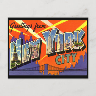 New Yorker Grußkarte im Vintage-Stil Postkarte
