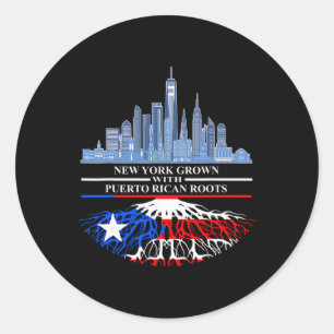 New Yorker halb puerto-ricaner New York City Puert Runder Aufkleber
