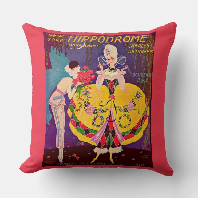 New Yorker Hippodrome-Programm 1920 Kissen (Vorderseite)