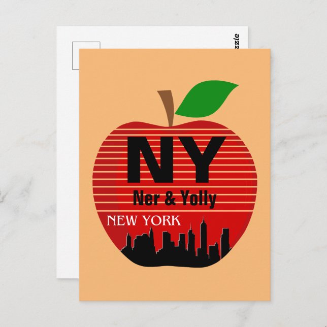 New Yorker Individuelle Name Der große Apple Postkarte (Vorne/Hinten)