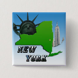 New Yorker Karte, Freiheitsstatue, Denkmal Button