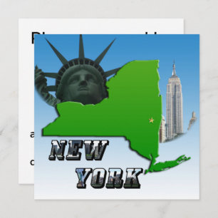 New Yorker Karte, Freiheitsstatue, Denkmal Einladung