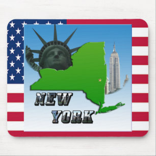 New Yorker Karte, Freiheitsstatue, Denkmal Mousepad