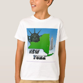 New Yorker Karte, Freiheitsstatue, Denkmal T-Shirt