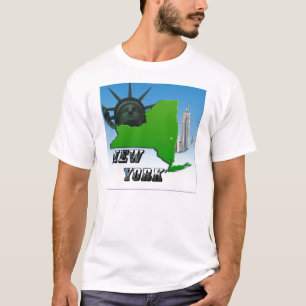 New Yorker Karte, Freiheitsstatue, Denkmal T-Shirt