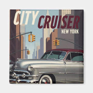 New Yorker Klassiker Amerikanisches Auto Magnet