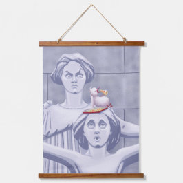 New Yorker Konflikt Wandteppich Mit Holzrahmen