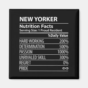 New Yorker Nährwertangaben Lustiger New York Stolz Magnet