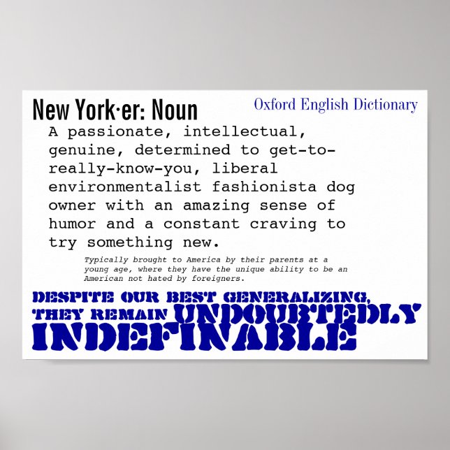 New Yorker Poster (Vorne)