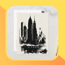 New Yorker Postkarten-Kunststil Vintage-Gebäude Postkarte