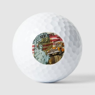 New Yorker Reiseplakat. Golfball