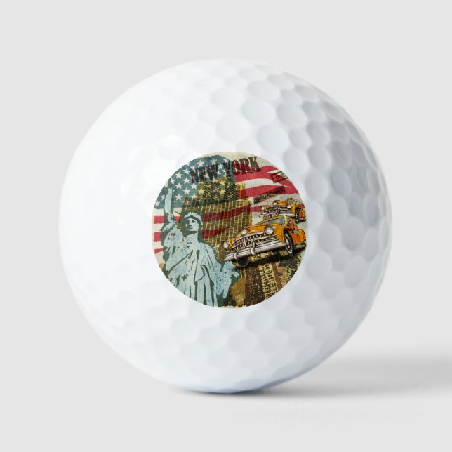 New Yorker Reiseplakat. Golfball (Vorderseite)