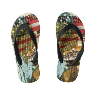 New Yorker Reiseplakat. Kinderbadesandalen