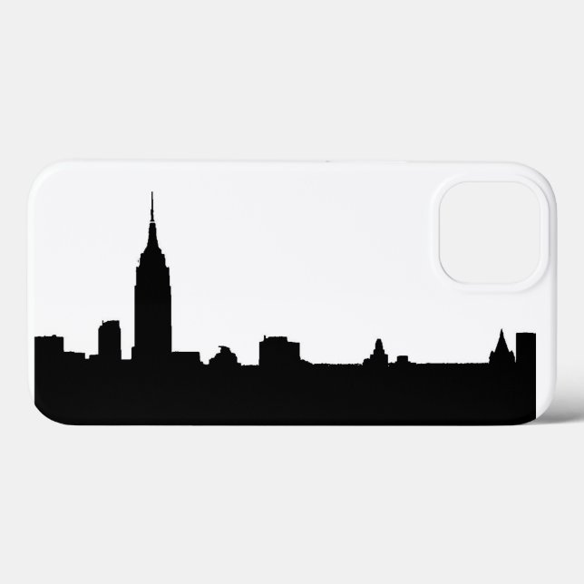 New Yorker Silhouette Black & White Case-Mate iPhone Hülle (Rückseite (Horizontal))