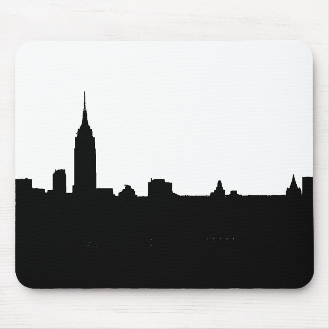 New Yorker Silhouette Black & White Mousepad (Vorne)