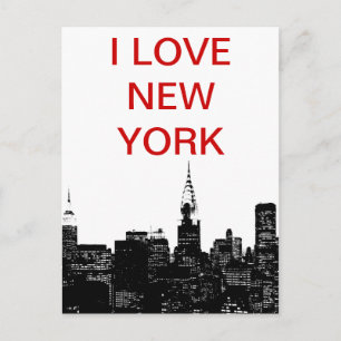New Yorker Silhouette Black & White Postkarte