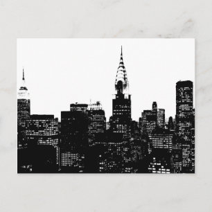 New Yorker Silhouette Black & White Postkarte