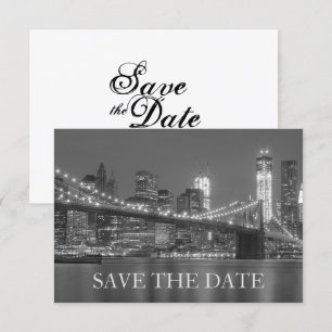 New Yorker Skyline Brooklyn Hochzeit Terminankündi Einladung