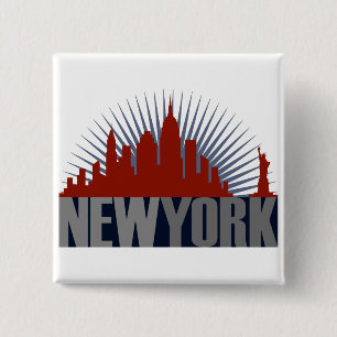 New Yorker Skyline Button