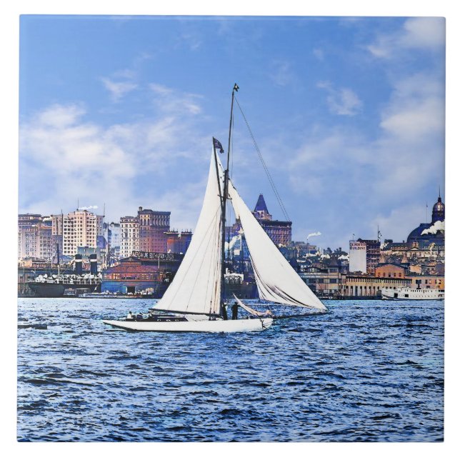 New Yorker Skyline Fliese (Vorderseite)