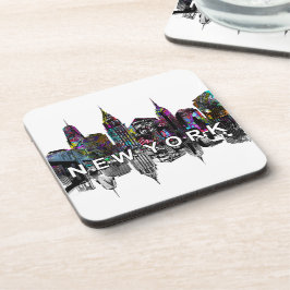 New Yorker Skyline für Graffiti Beverage Coaster Getränkeuntersetzer