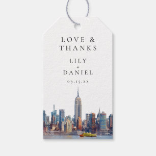 New Yorker Skyline Hochzeits-Dankeschön Geschenkanhänger