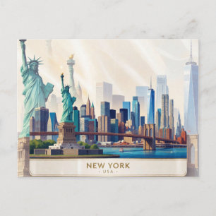 New Yorker Skyline-Landmarkenszene 🗽 Postkarte