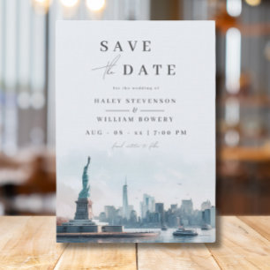 New Yorker Skyline Liberty Hochzeit Termin merken Save The Date