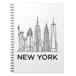 New Yorker Skyline Minimalistische Linienkunst Notizblock