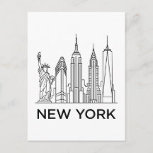 New Yorker Skyline Minimalistische Linienkunst