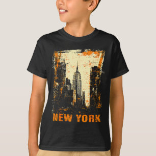 New Yorker Skyline Punk Grunge Grafik Kunst T-Shirt