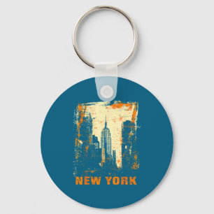New Yorker Skyline Punk Grunge Schlüsselanhänger