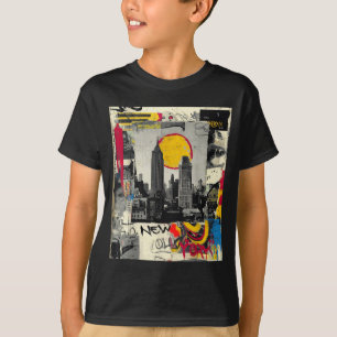 New Yorker Skyline Punk Grunge Vintage Retro Graff T-Shirt