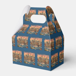 New Yorker Skyline Reise Kunst Vintage Geschenkschachtel