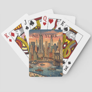 New Yorker Skyline Reise Kunst Vintage Spielkarten