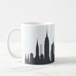 New Yorker Skyline-Silhouette Schwarz Elegantes Sk Kaffeetasse
