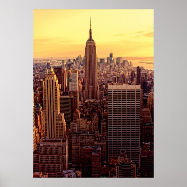 New Yorker Skyline-Stadt mit dem Empire State Poster (Vorne)