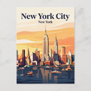 New Yorker Skyline USA Postkarte