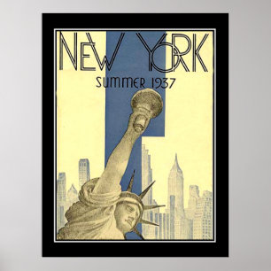 New Yorker Sommer 1937 Art-Deco-Poster Poster