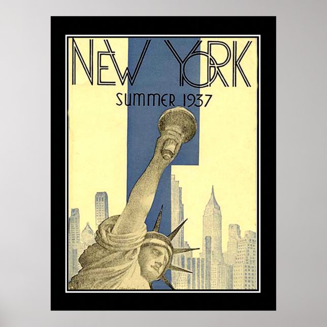 New Yorker Sommer 1937 Art-Deco-Poster Poster (Vorne)